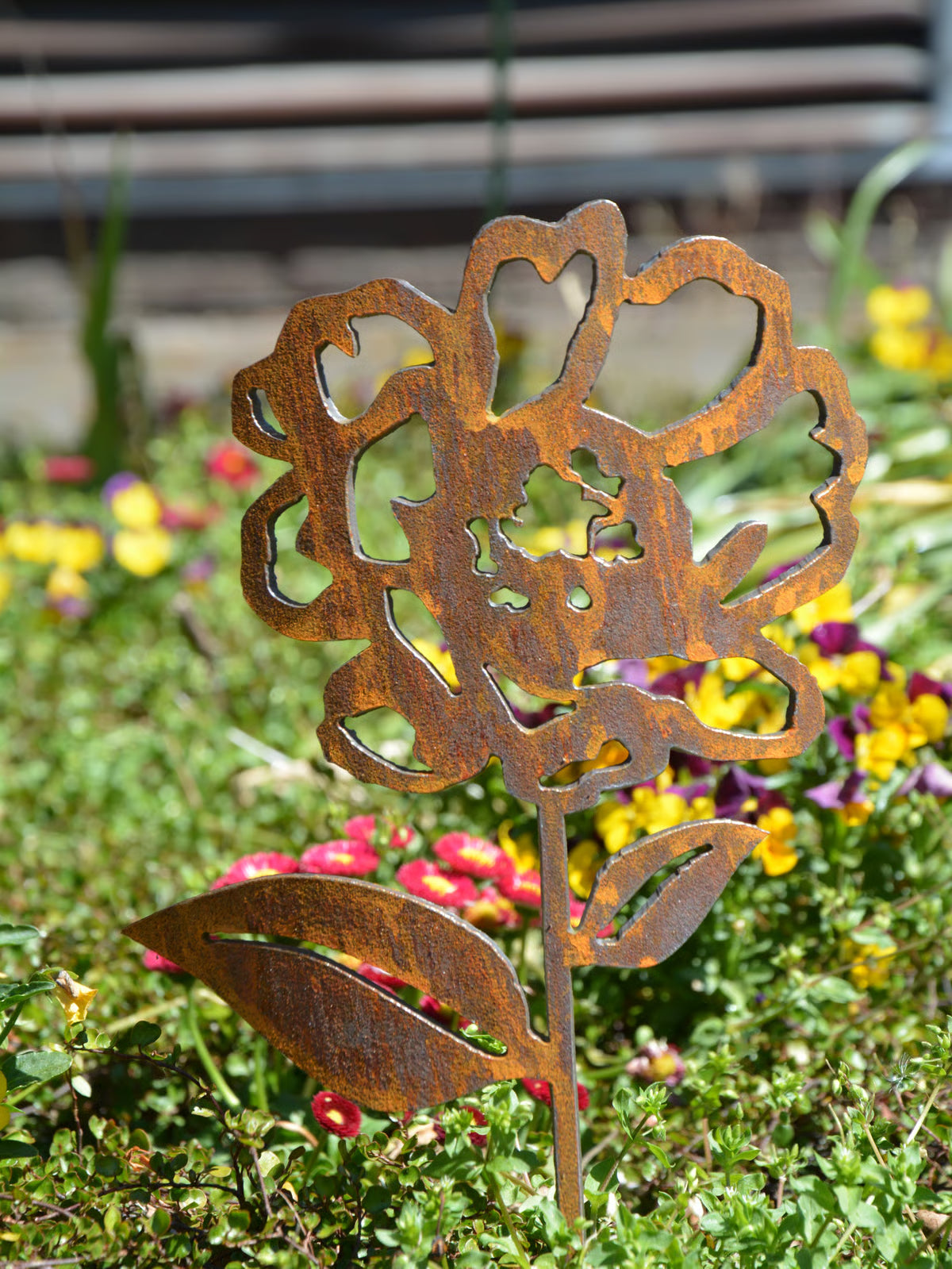 Gartenstecker Rose offen groß - feuertonnen.org