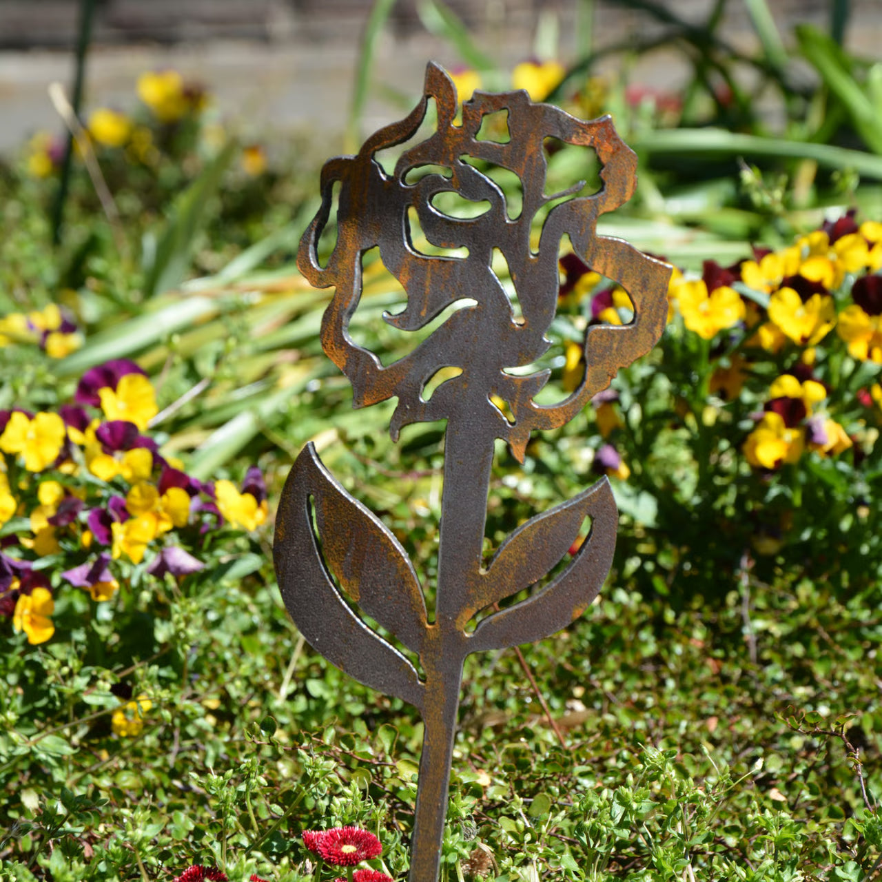 Gartenstecker Rose offen klein - feuertonnen.org