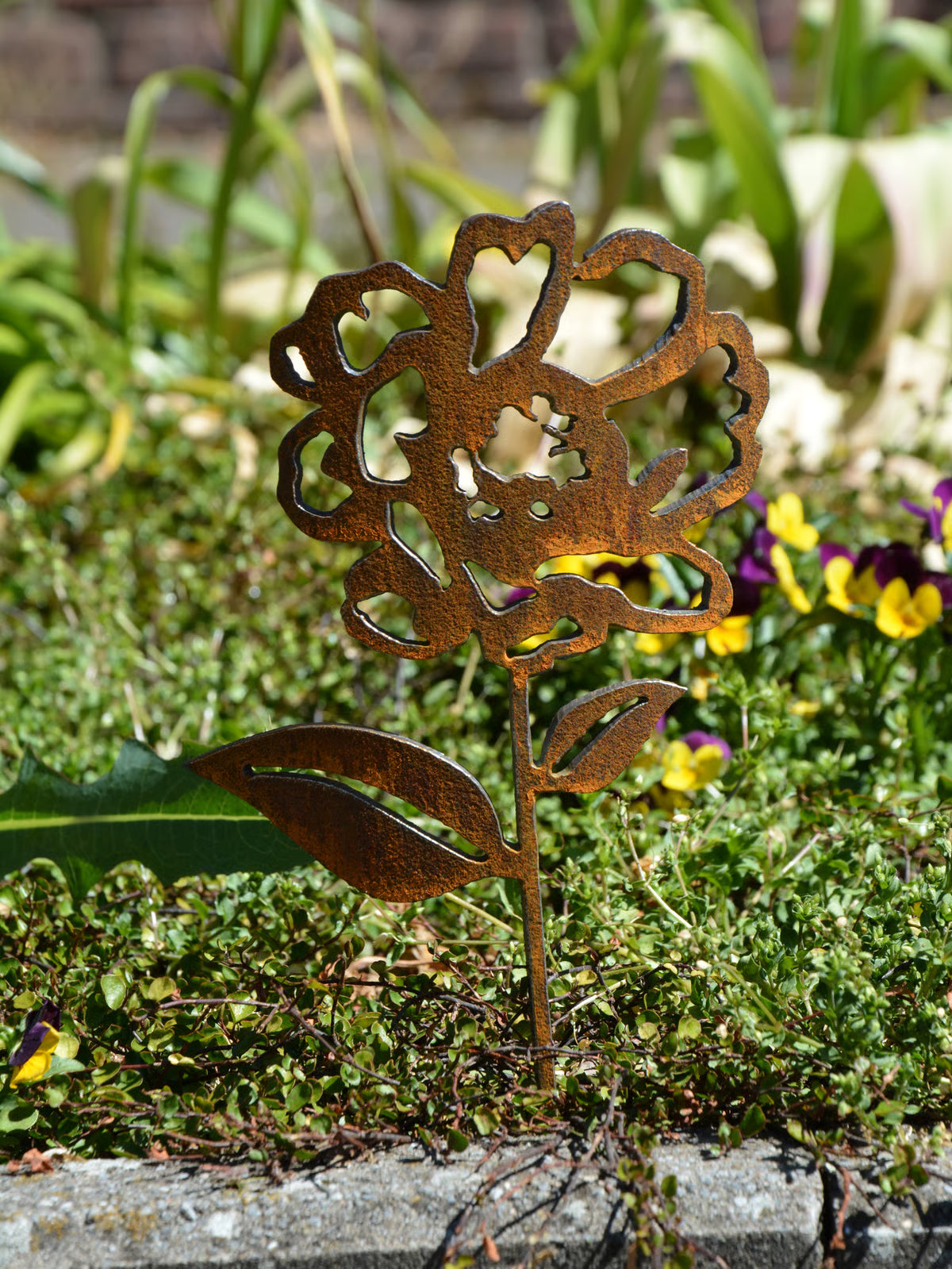 Gartenstecker Rose offen mittelgroß - feuertonnen.org