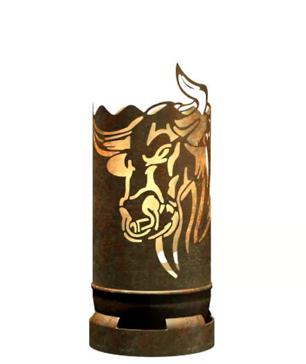 Dropslik Feuertonne Stier exklusiv Design - feuertonnen.org