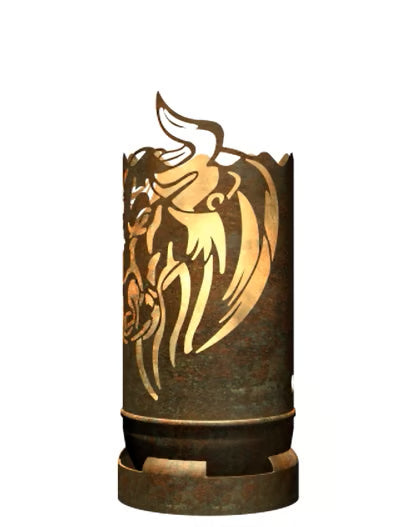 Dropslik Feuertonne Stier exklusiv Design - feuertonnen.org