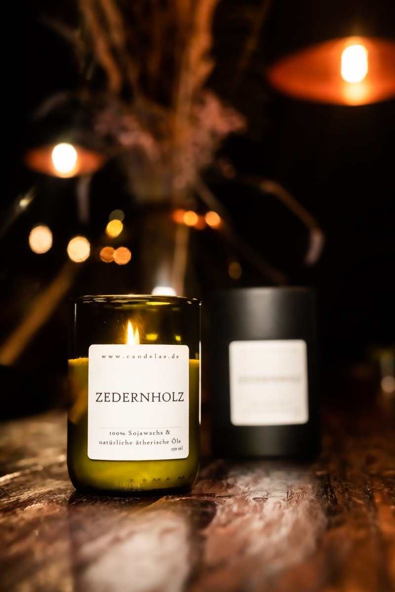 Cedarwood Scented Candle – Soy Wax Candle with Warm Woody Scent