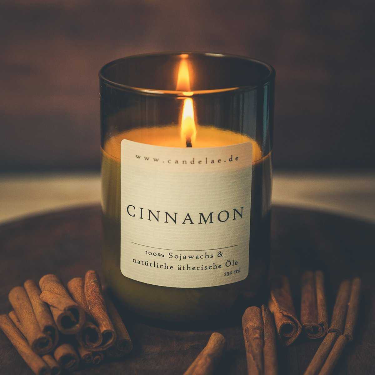 Cinnamon Scented Candle – Soy Wax Candle with Spicy Cinnamon Scent