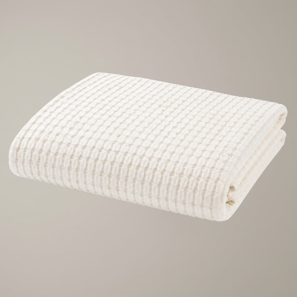 Waffelmuster Baumwolle Piqué Tagesdecke