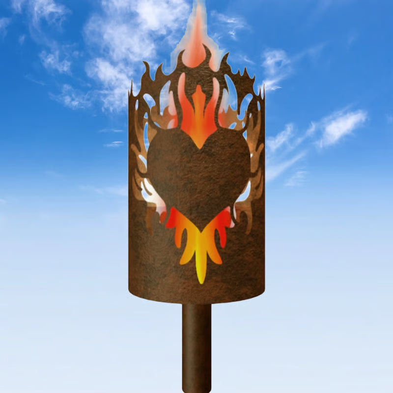 Gartenfackel Flammenherz beidseitig - feuertonnen.org