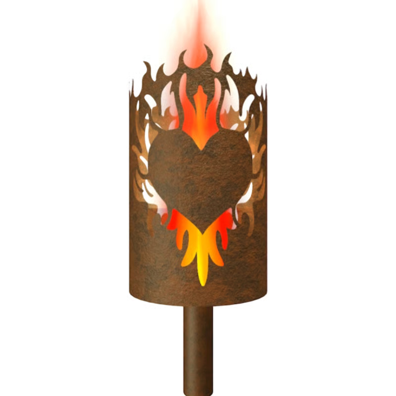 Gartenfackel Flammenherz beidseitig - feuertonnen.org