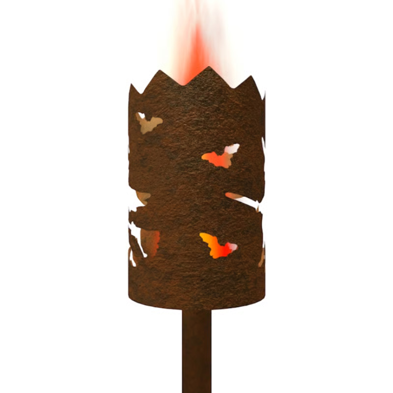 Gartenfackel Hexe & Fledermäuse - feuertonnen.org