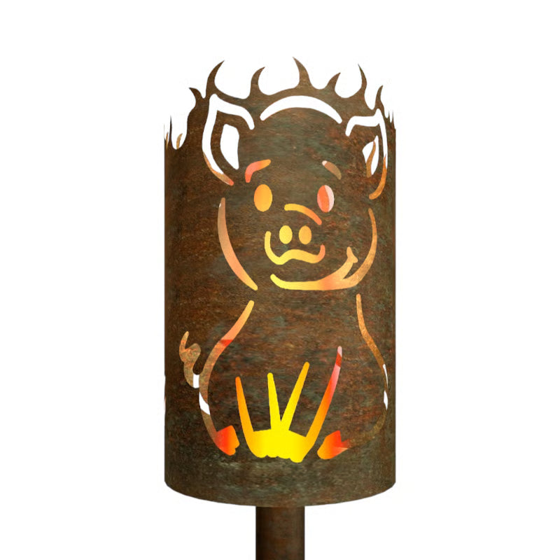 Gartenfackel Motiv Schwein von feuertonnen.org