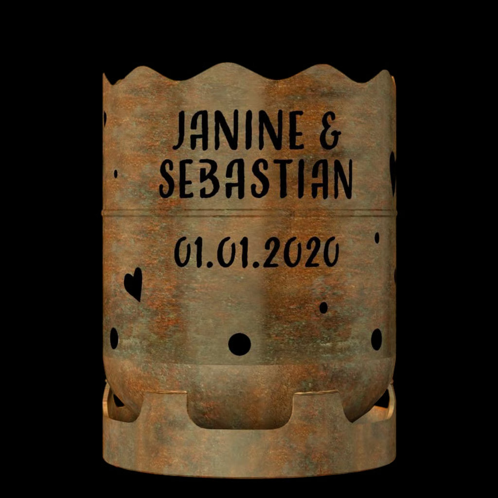 Feuertonne Herzen personalisiert - feuertonnen.org