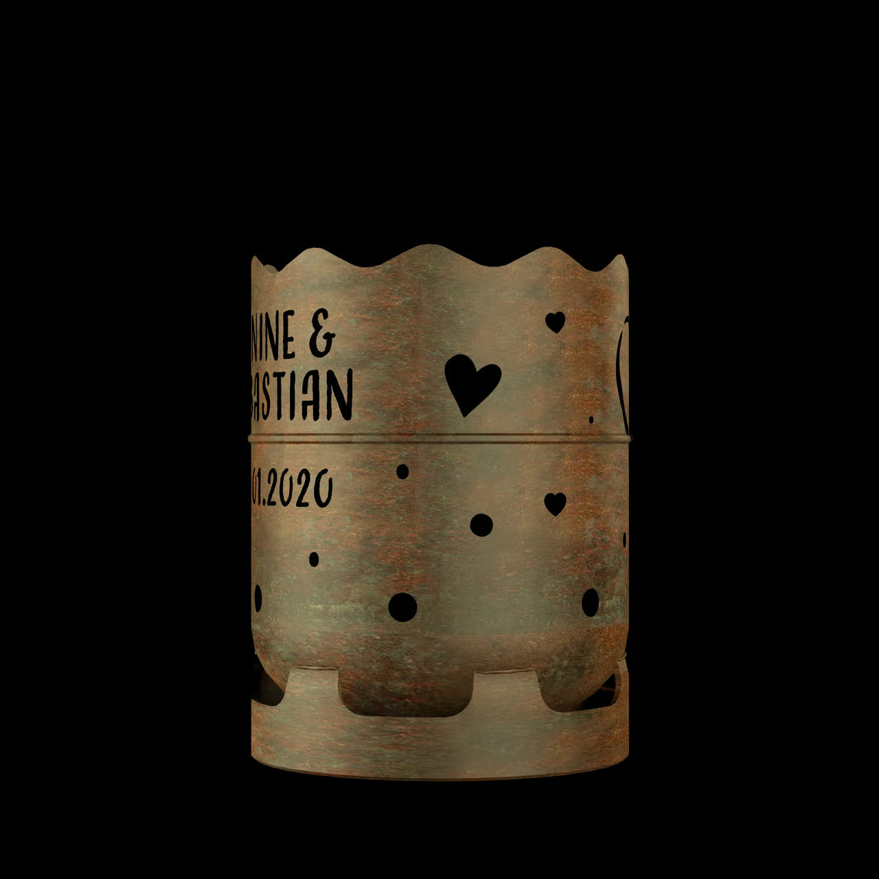 Feuertonne Herzen personalisiert - feuertonnen.org