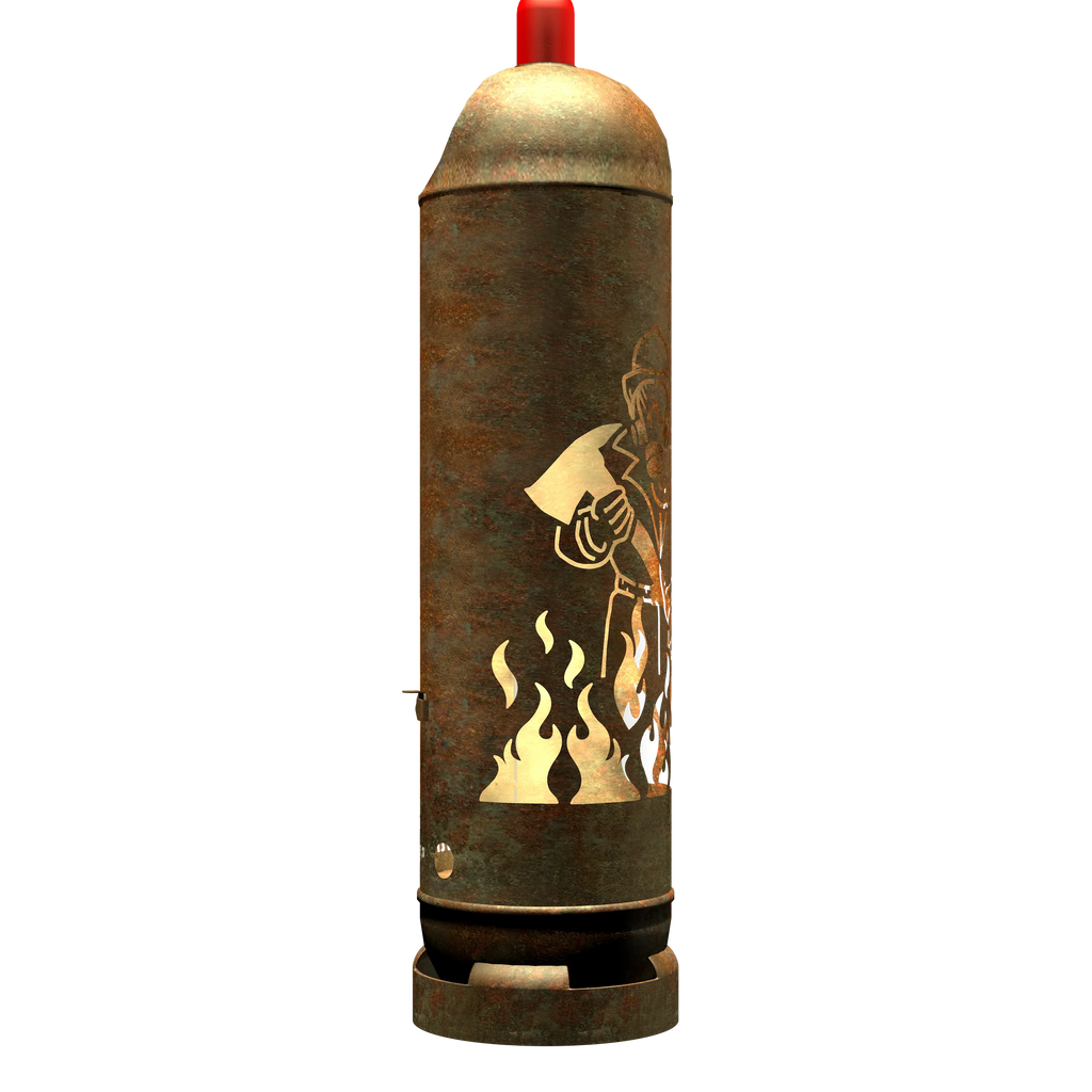 Feuertonne "Feuerwehrmann" inkl. Personalisierung - feuertonnen.org