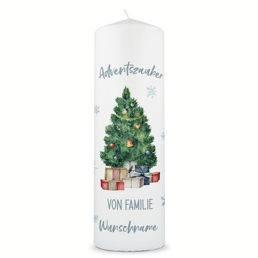 Große Kerze "Adventszauber" mit Namen zu Weihnachten
