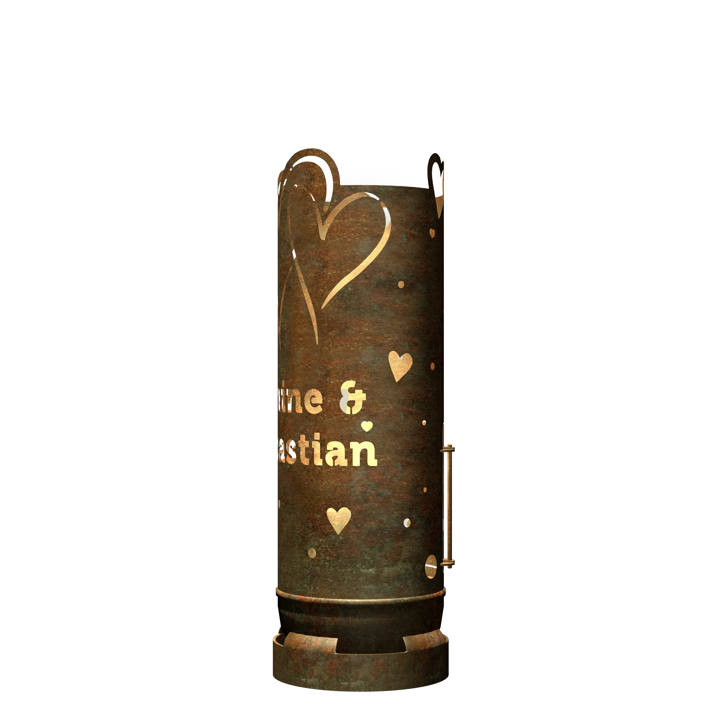 Feuertonne Herzen inkl. Personalisierung - feuertonnen.org