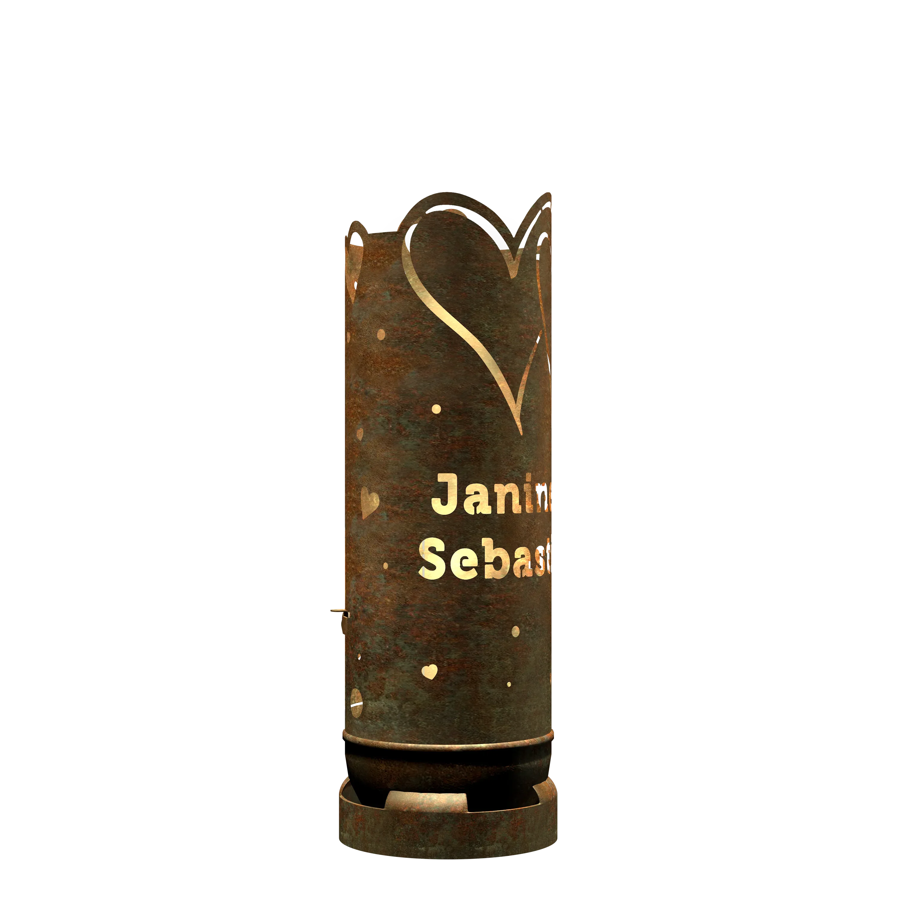 Feuertonne Herzen inkl. Personalisierung - feuertonnen.org