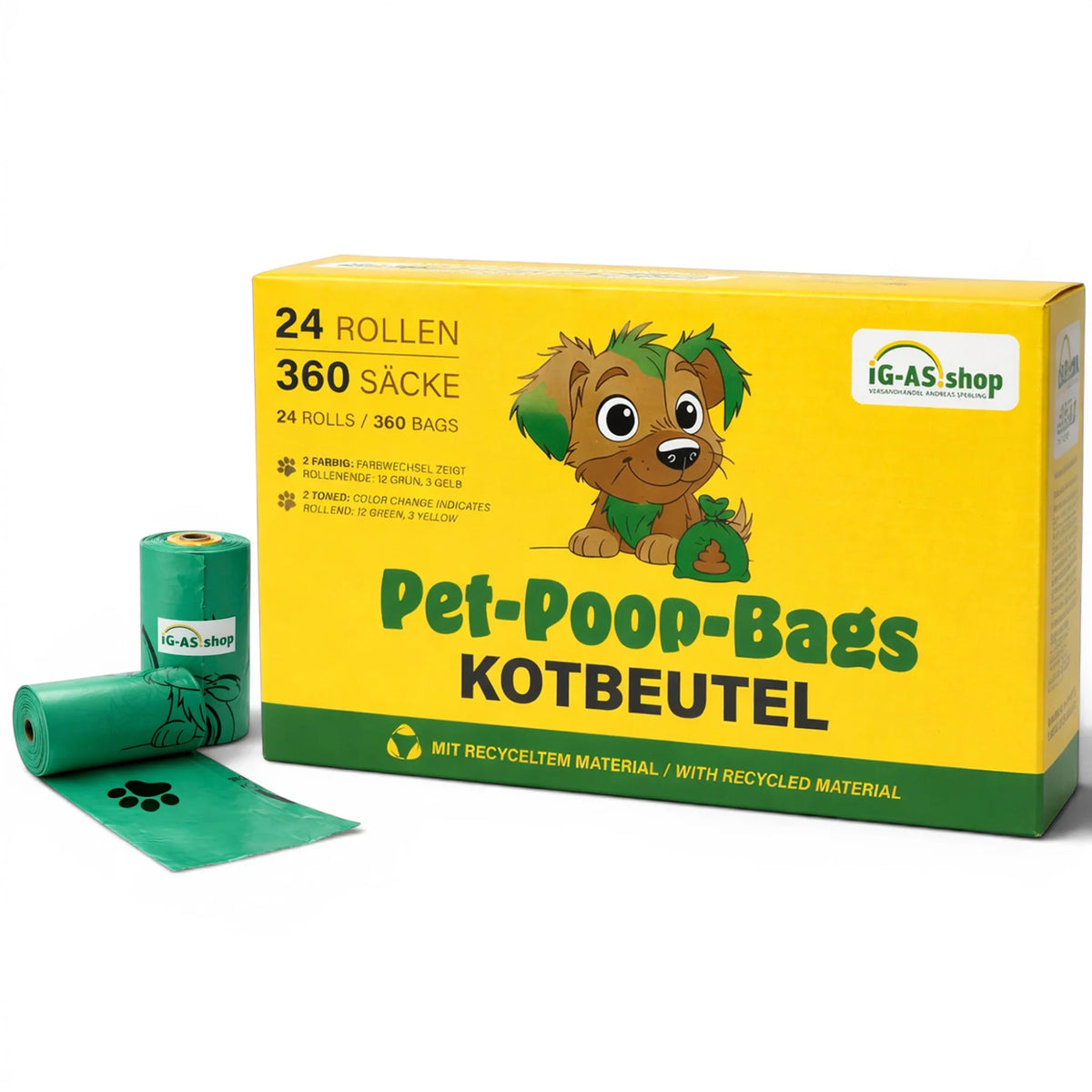 Hundekotbeutel auf Rolle, grün, mit Waldbeerenduft, 24 Rollen