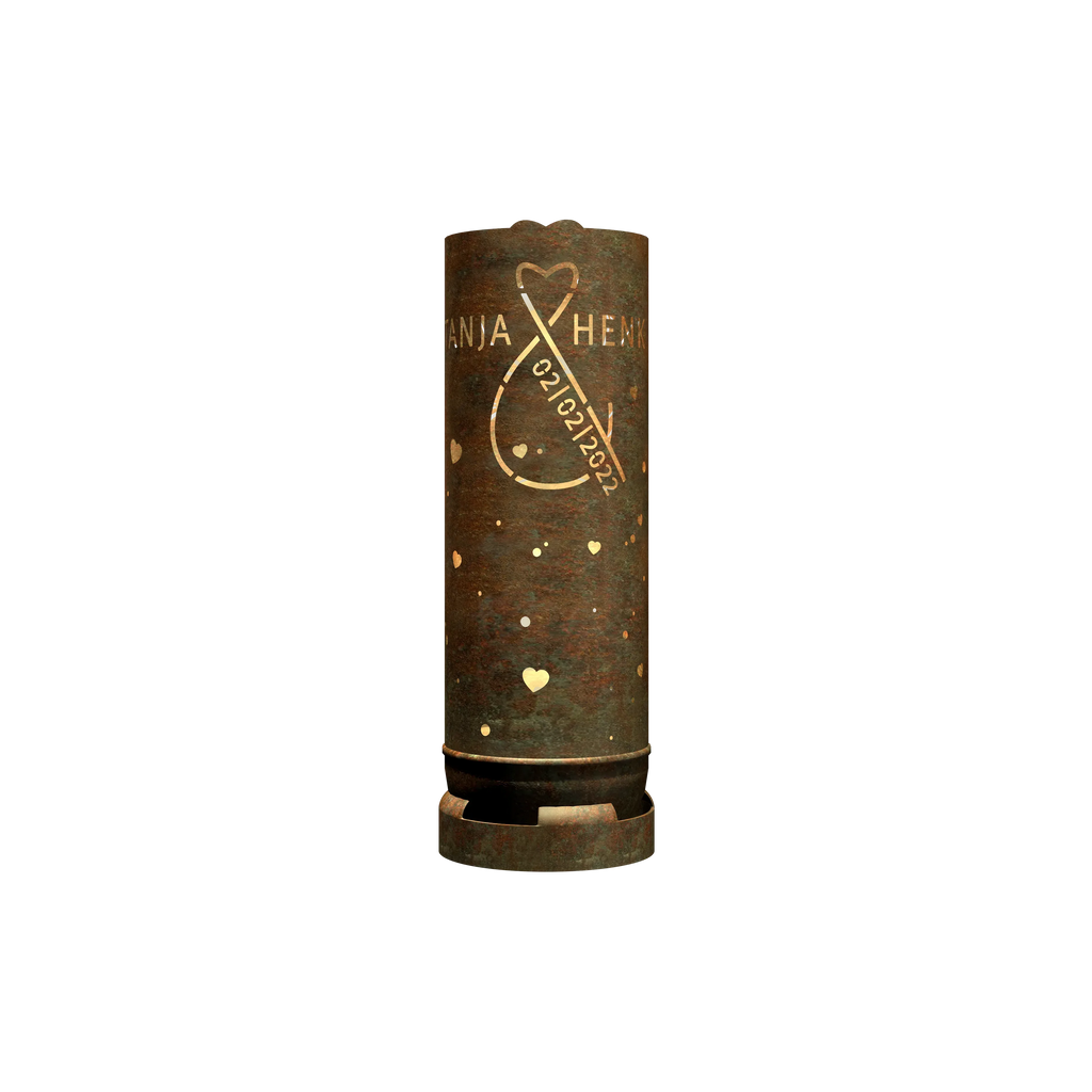 Fire barrel "Wedding motif 1" (incl. personalization)