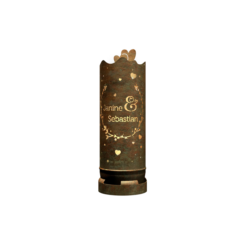 Fire barrel "Wedding motif 2" (incl. personalization)