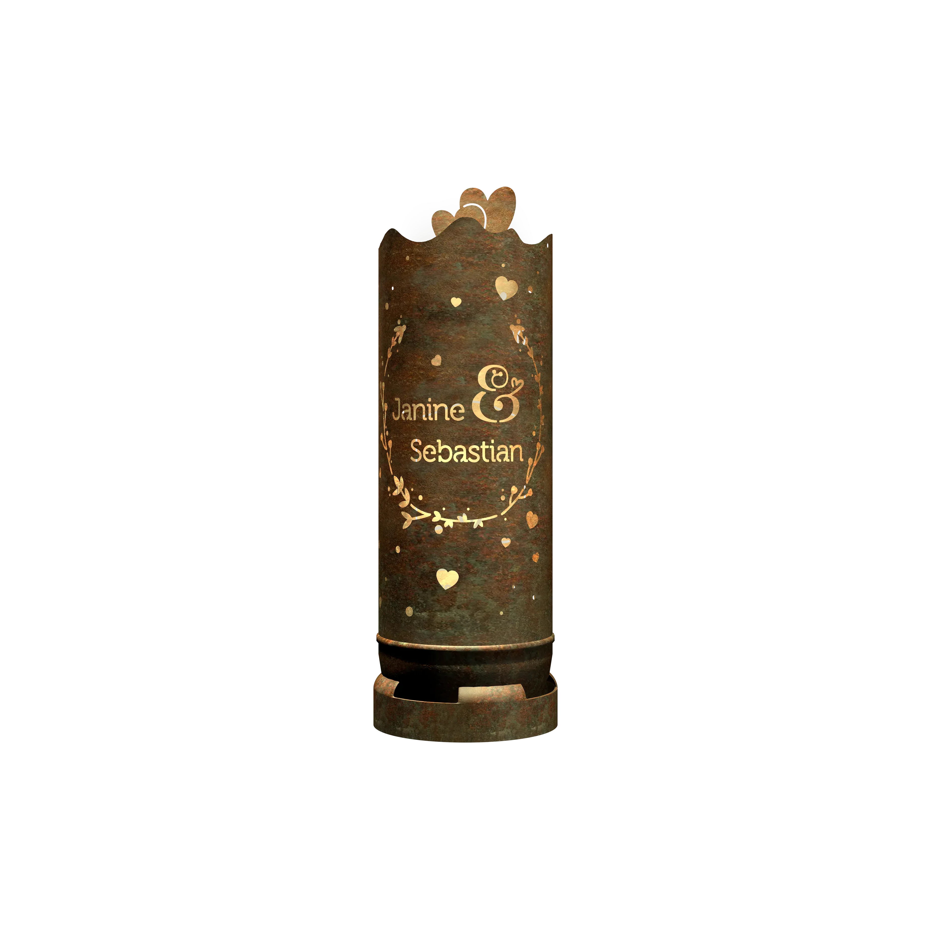 Fire barrel "Wedding motif 2" (incl. personalization)
