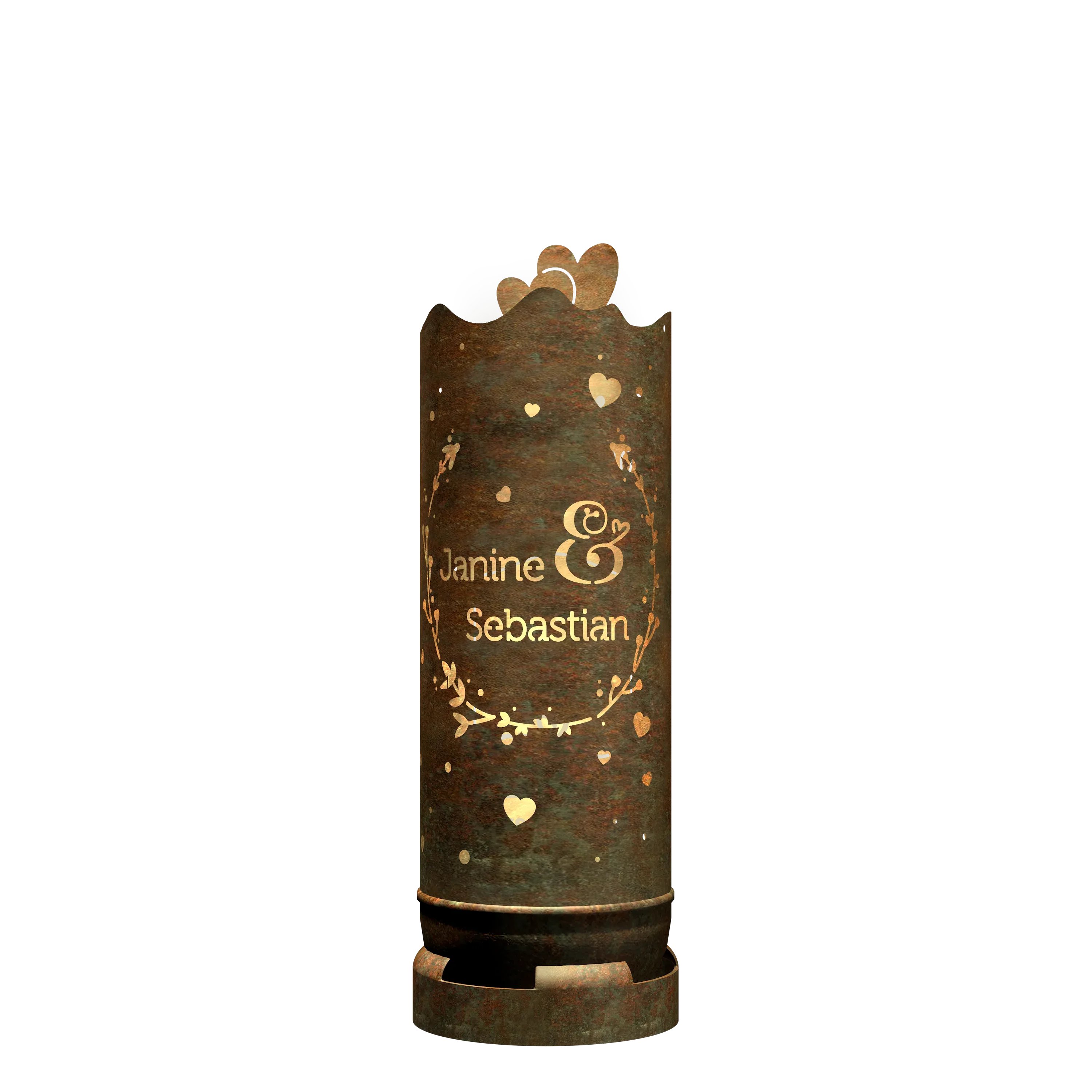 Feuertonne "Hochzeitsmotiv 2" (inkl. Personalisierung) - feuertonnen.org