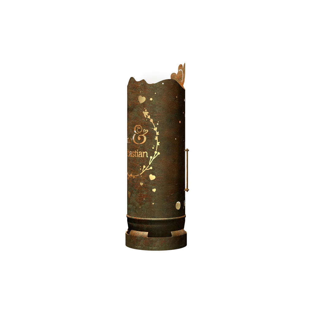 Fire barrel "Wedding motif 2" (incl. personalization)