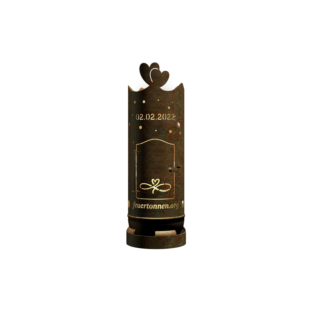 Fire barrel "Wedding motif 2" (incl. personalization)