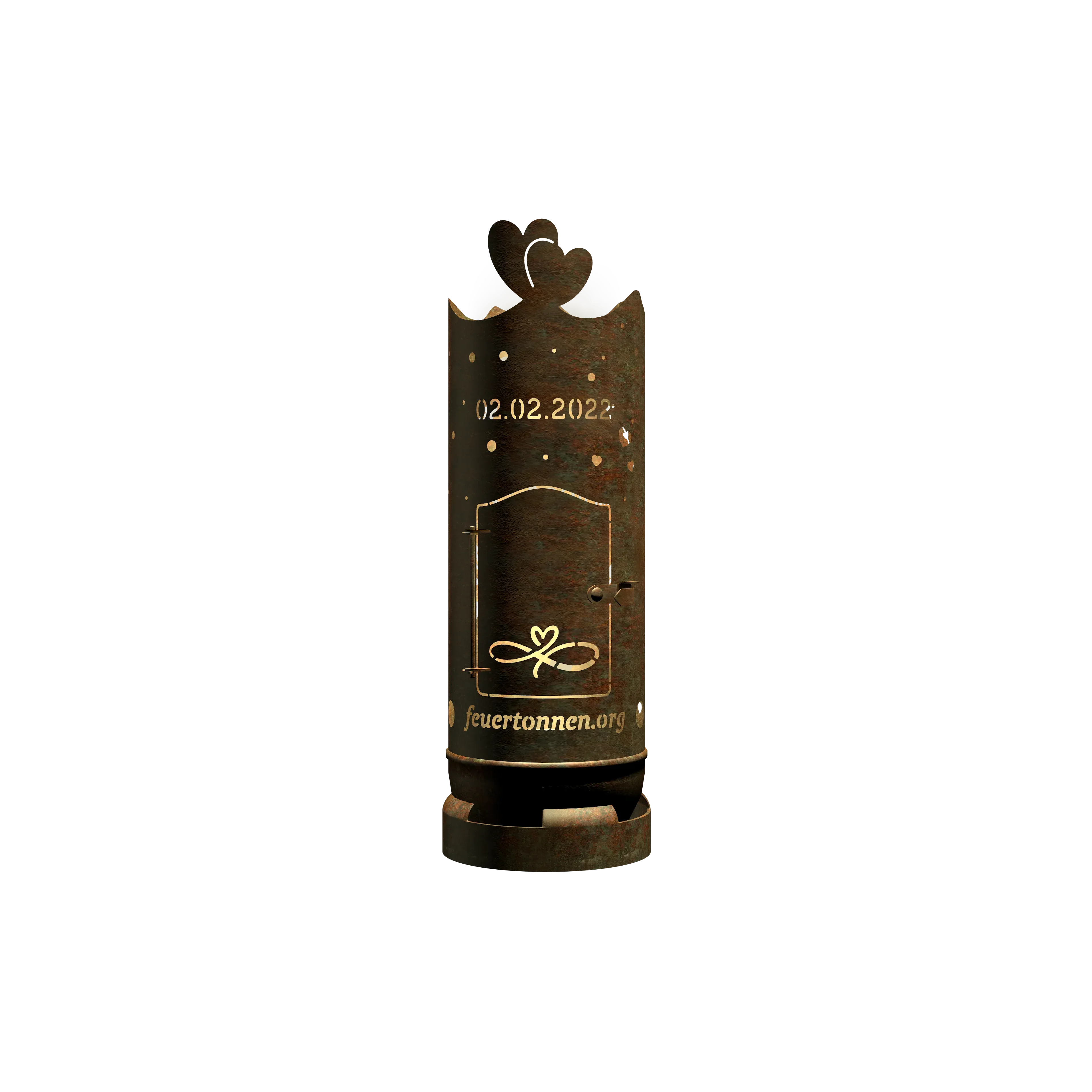 Fire barrel "Wedding motif 2" (incl. personalization)