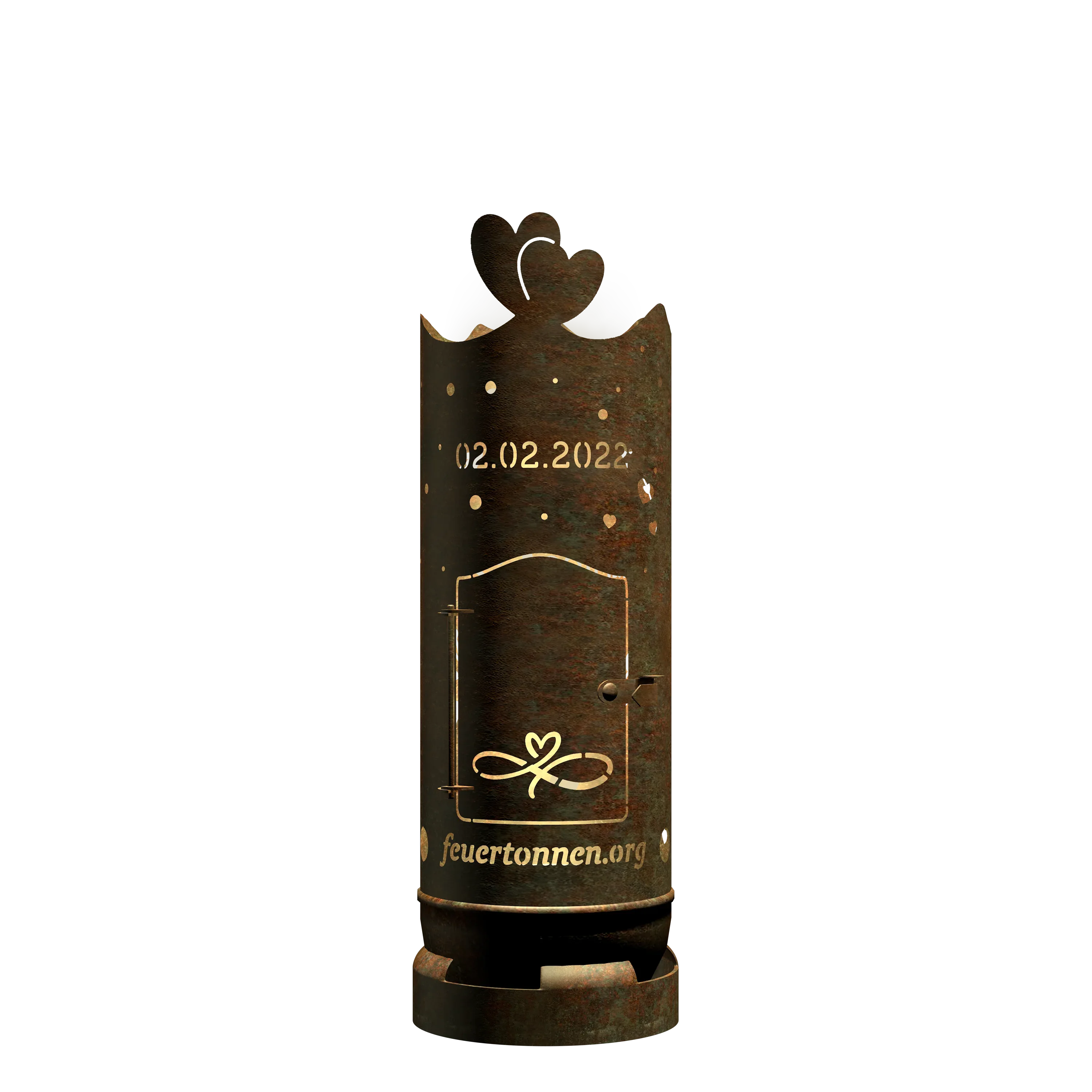 Feuertonne "Hochzeitsmotiv 2" (inkl. Personalisierung) - feuertonnen.org