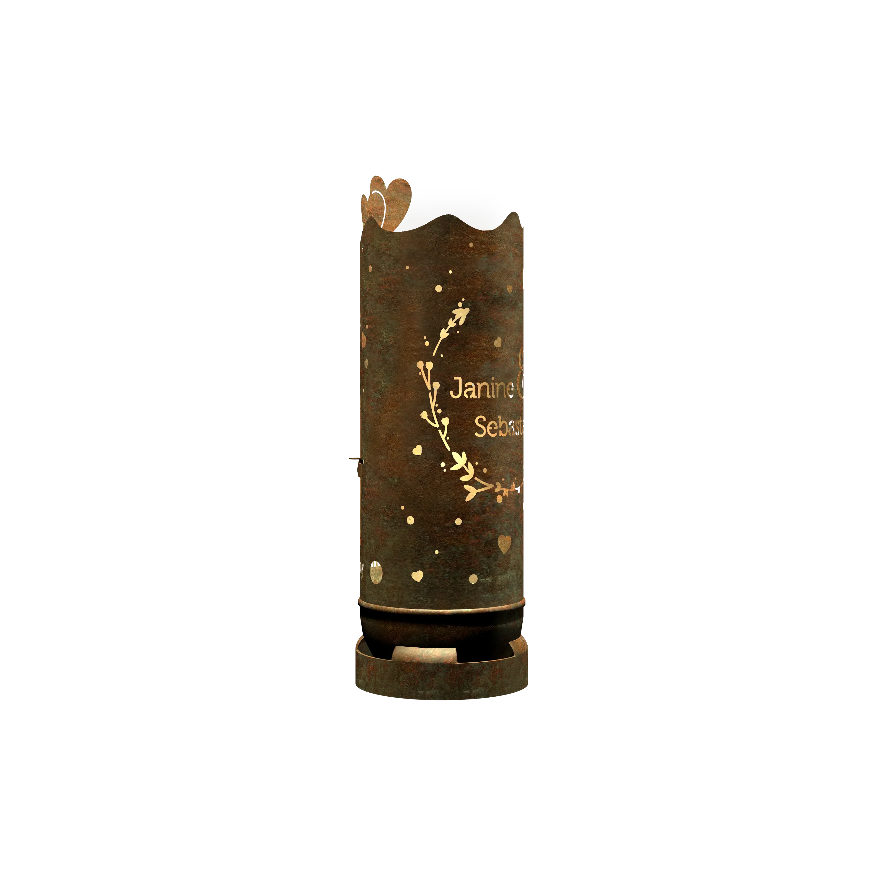 Fire barrel "Wedding motif 2" (incl. personalization)