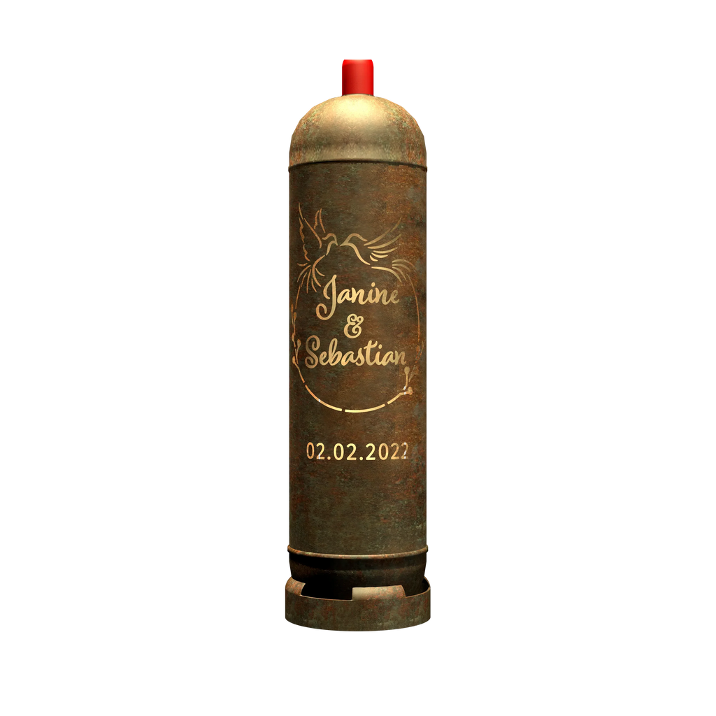Fire barrel "Wedding motif 3" (incl. personalization)