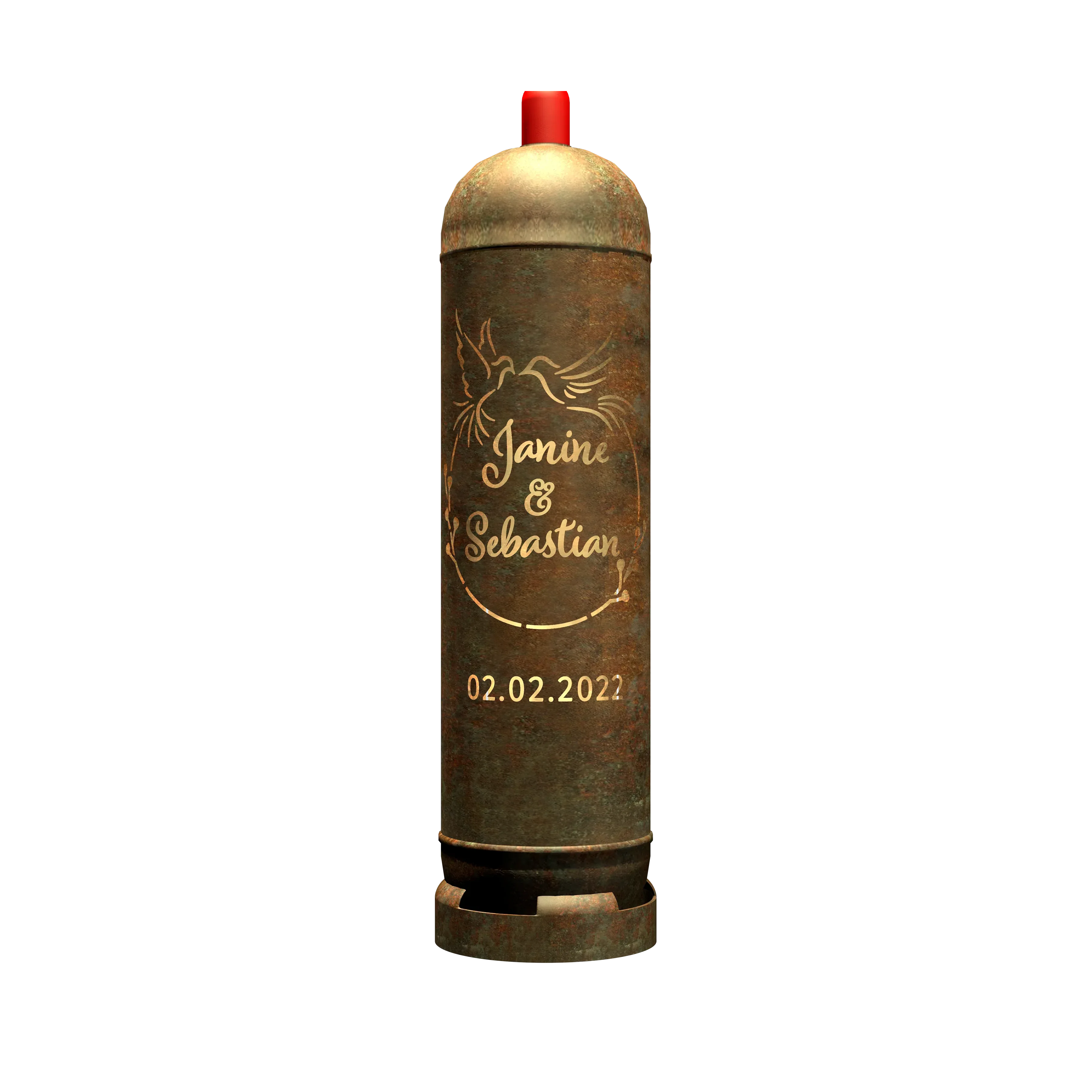 Fire barrel "Wedding motif 3" (incl. personalization)