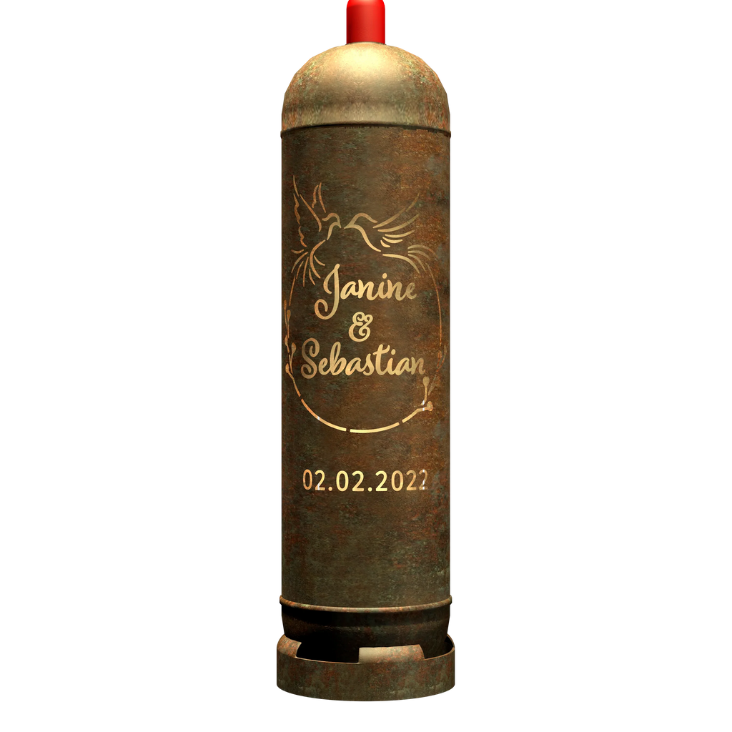 Feuertonne "Hochzeitsmotiv 3" (inkl. Personalisierung) - feuertonnen.org