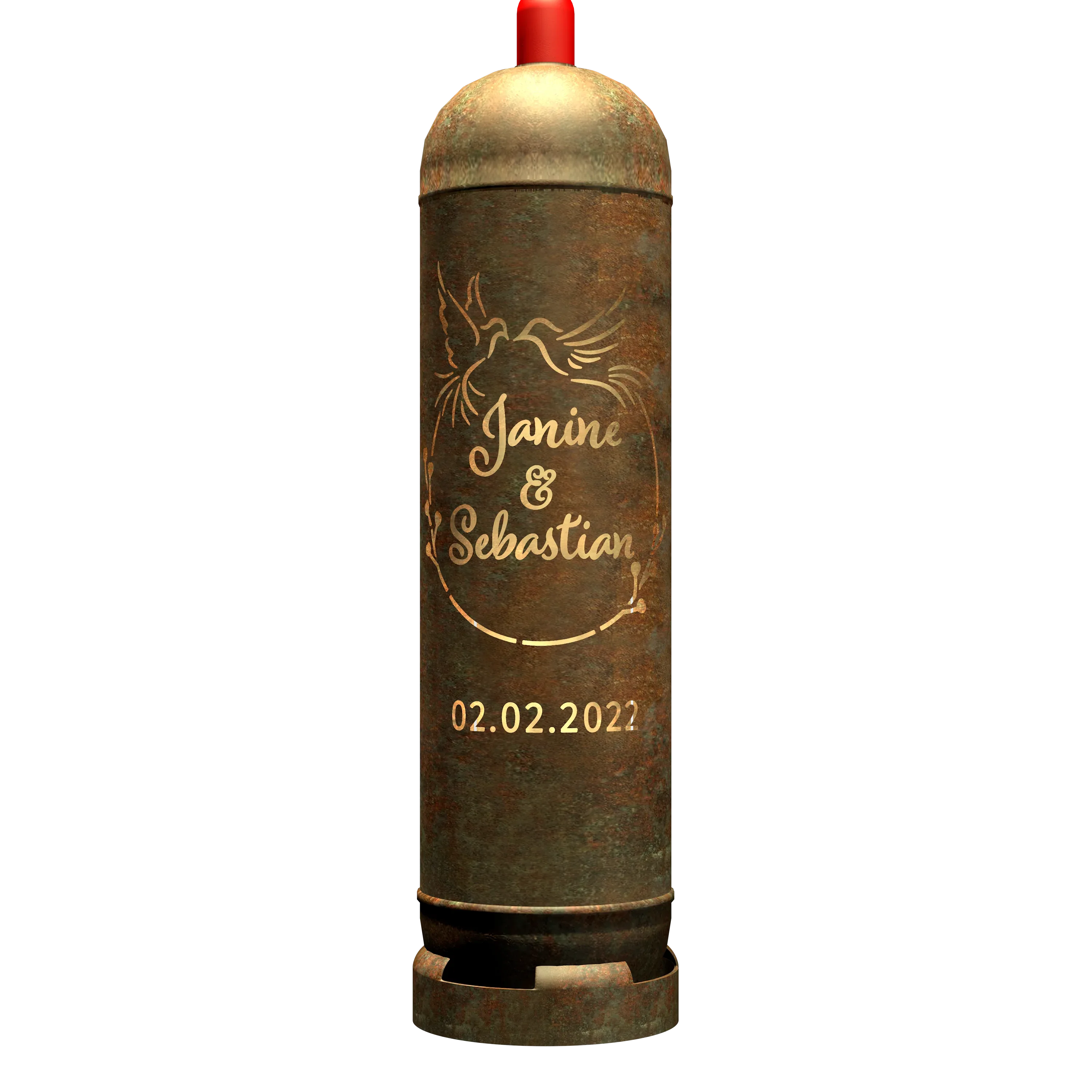 Feuertonne "Hochzeitsmotiv 3" (inkl. Personalisierung) - feuertonnen.org