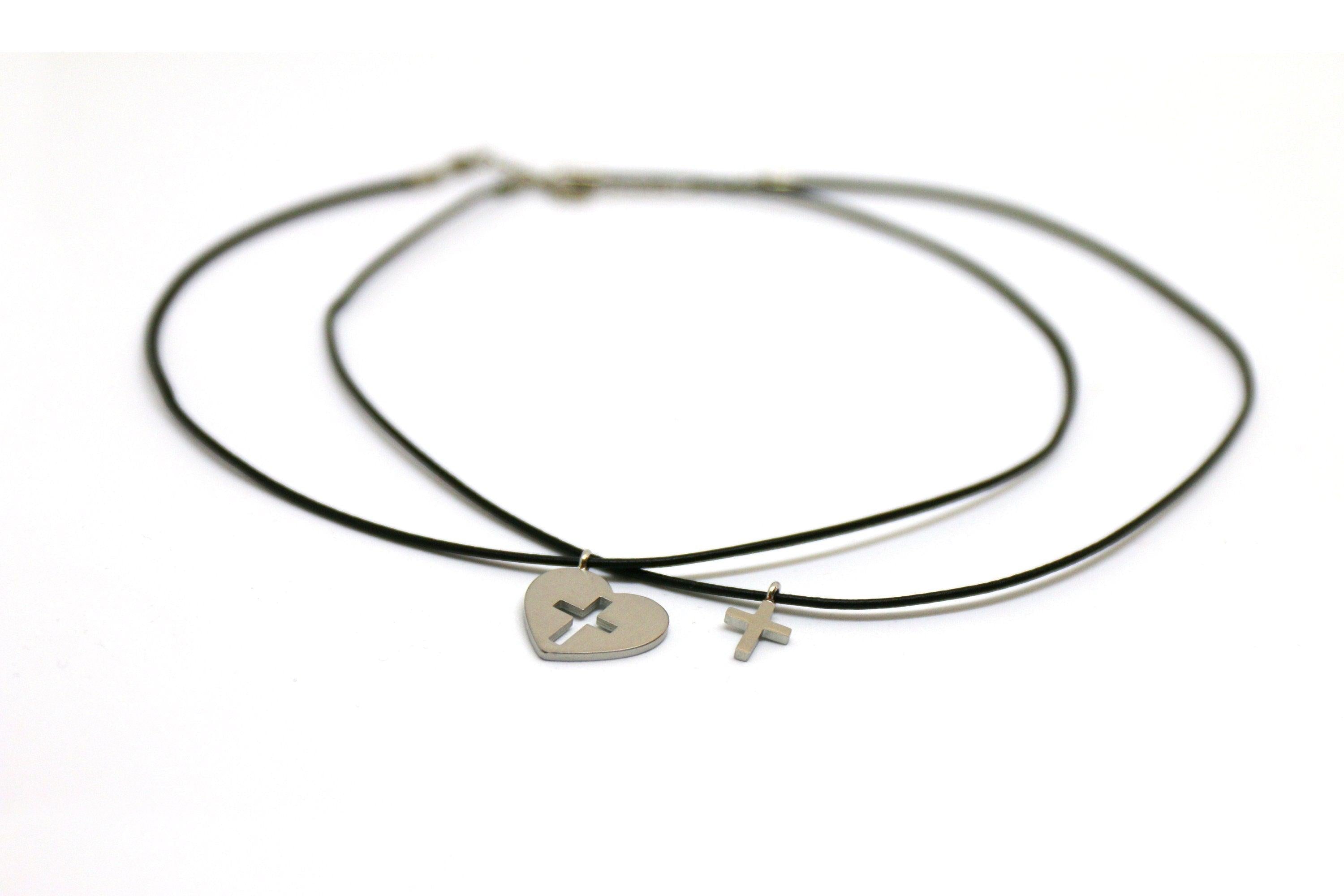 Thankgoods Friendship Jewelry Set Heart/Cross for 2 people who want to share their love in a very special way!