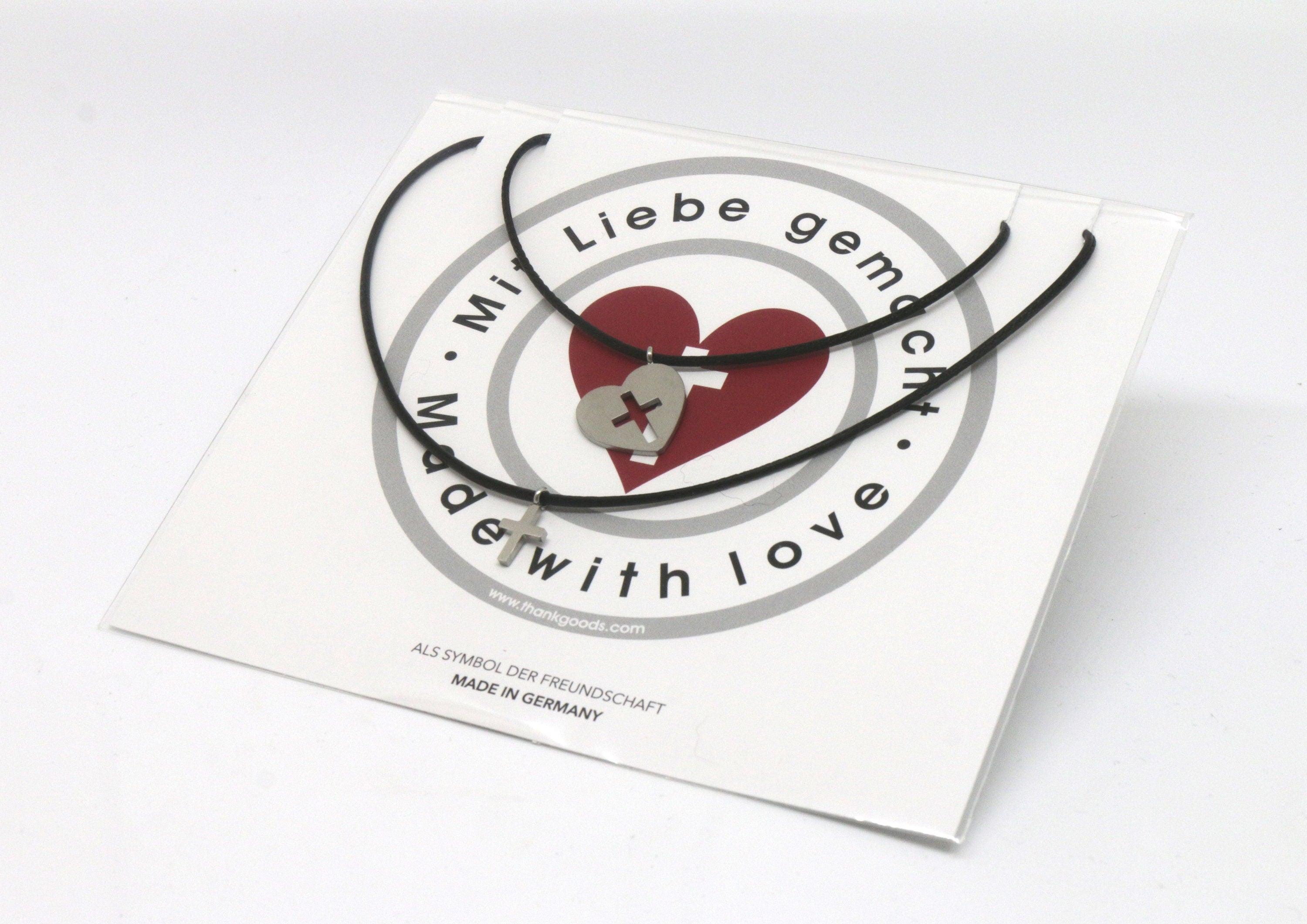 Thankgoods Friendship Jewelry Set Heart/Cross for 2 people who want to share their love in a very special way!