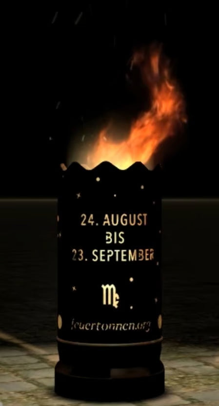 Dropslik Feuertonne "Sternzeichen Jungfrau" - feuertonnen.org