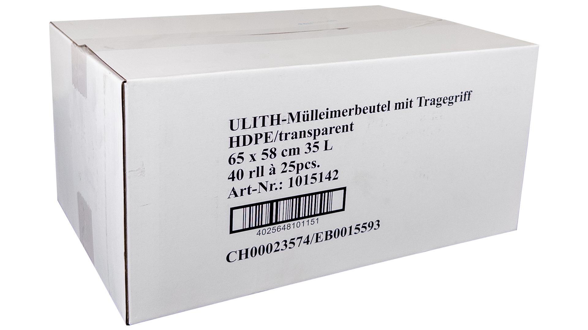 35L Müllbeutel mit Tragegriff - Transparent - Reißfest & Flüssigkeitsdicht