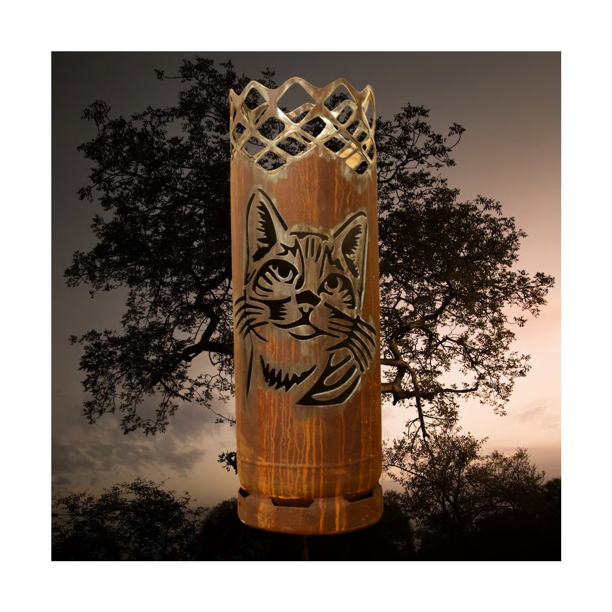 Feuertonne "Katze" (mit Rauten)