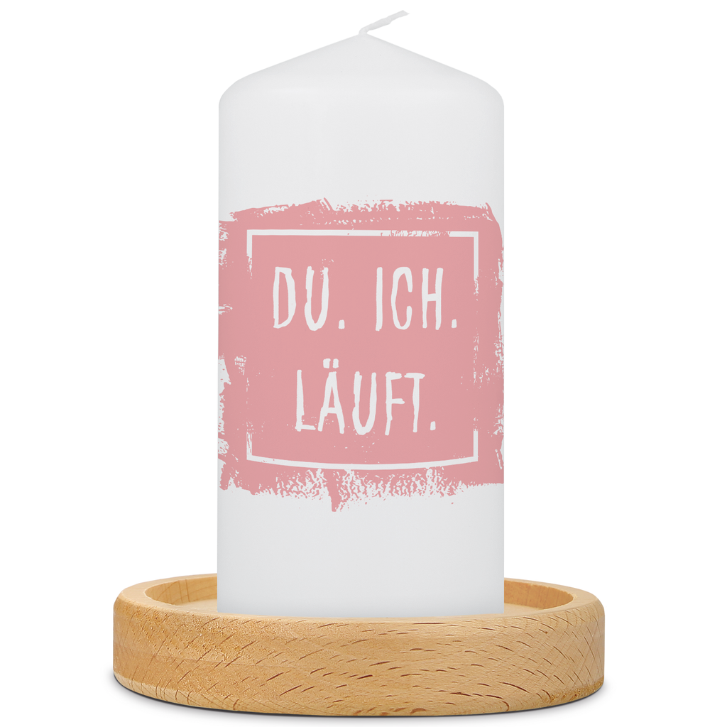 Kleine Kerze mit Spruch "Du.Ich.Läuft"