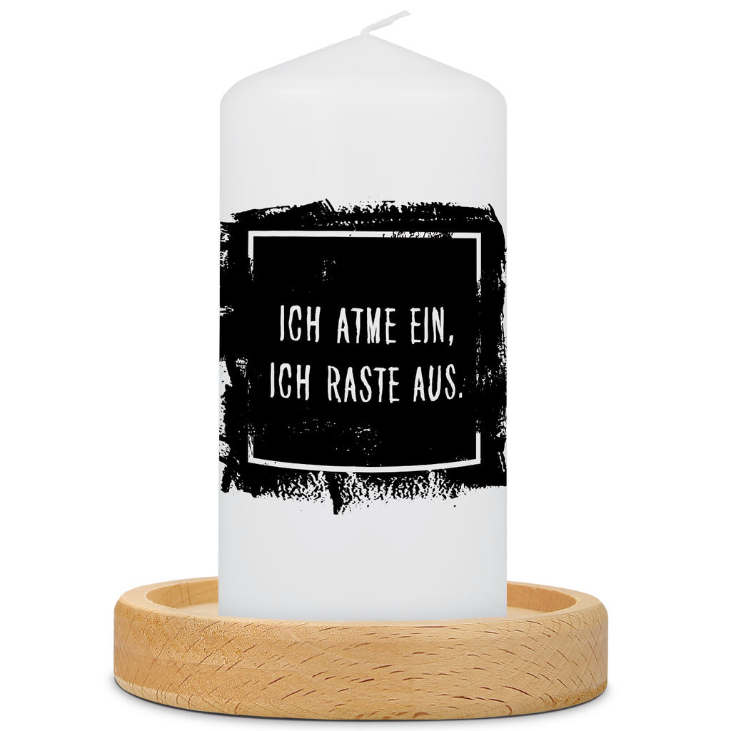 Kleine Kerze mit Spruch "Ich atme ein, Ich raste aus"