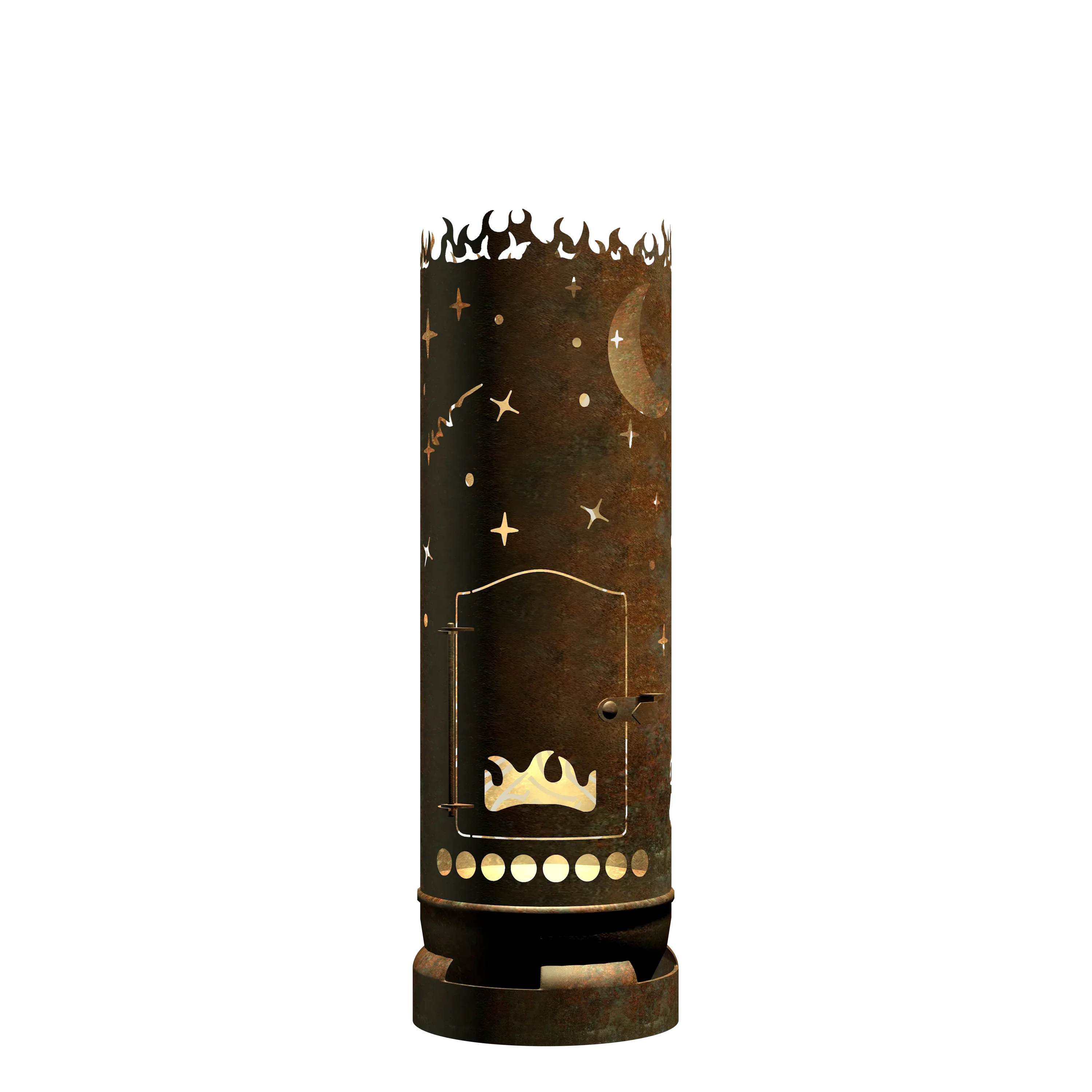 Feuertonne Lagerfeuer, Mond und Sterne - feuertonnen.org