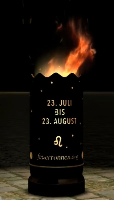 Dropslik Feuertonne "Sternzeichen Löwe" - feuertonnen.org