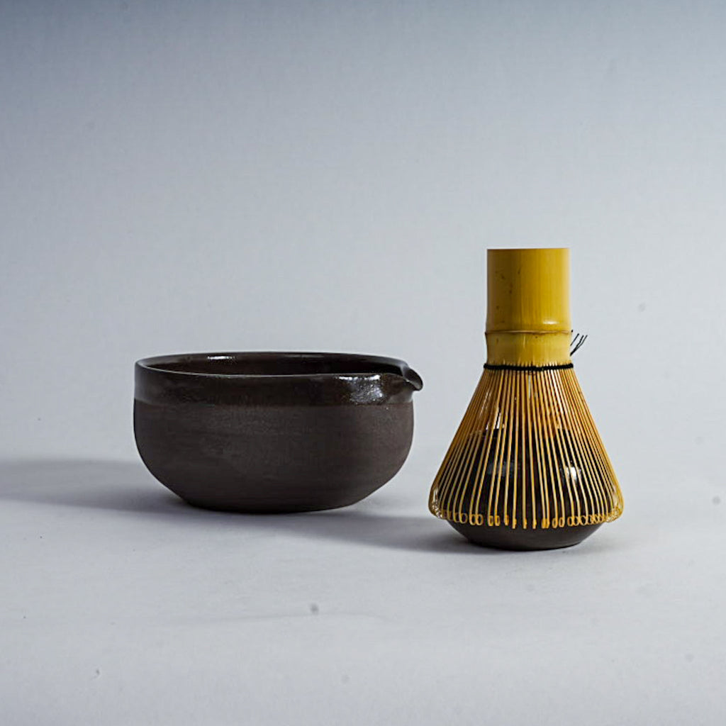 MATCHA Bundle grau/schwarz | handgemachte Matcha Schale (Matcha Set)
