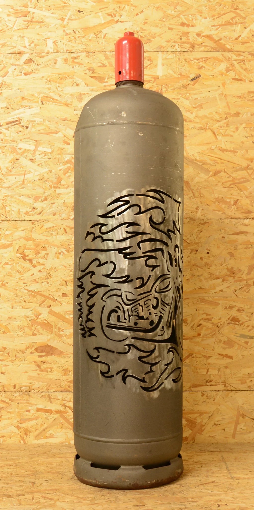 Feuertonne Motorrad in Flammen - feuertonnen.org