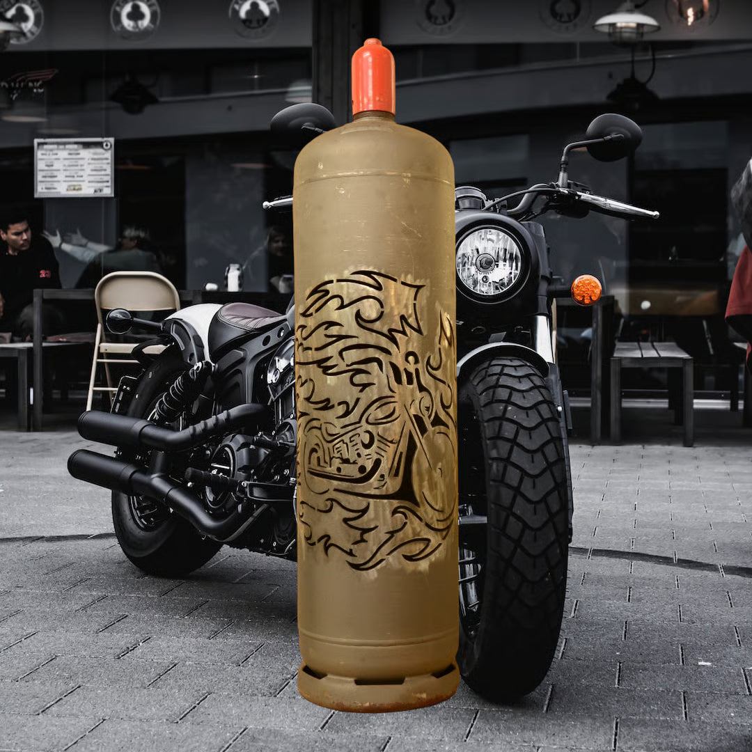 Feuertonne Motorrad in Flammen - feuertonnen.org