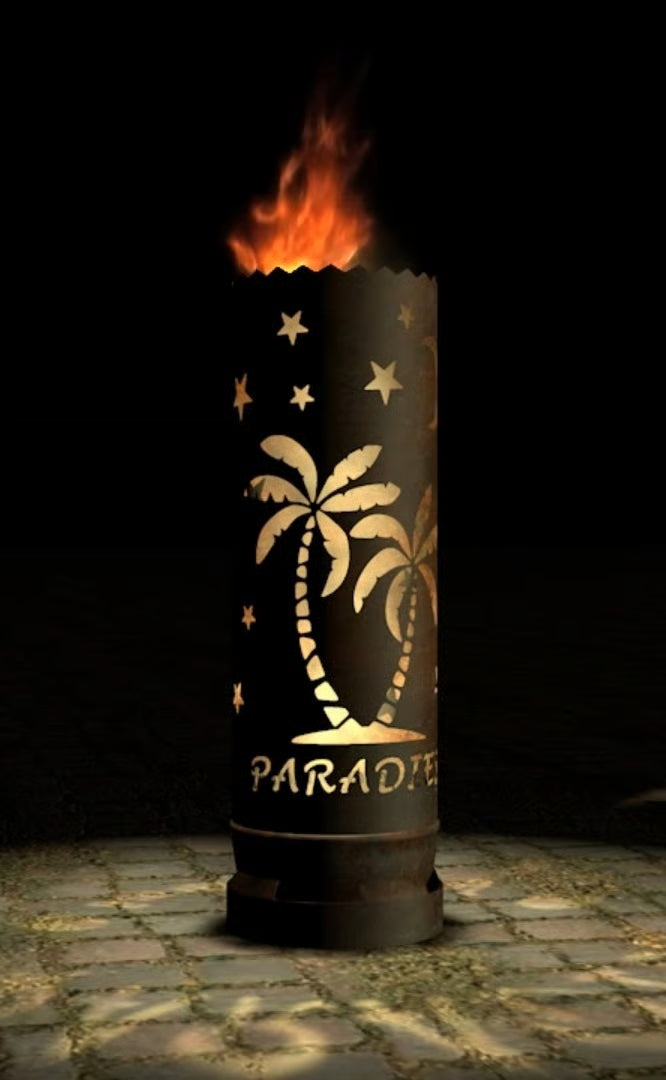 Feuertonne "Paradies" (Rundummotiv) - feuertonnen.org