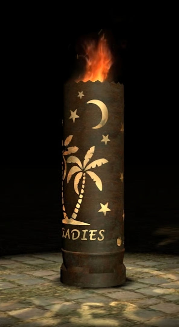 Feuertonne "Paradies" (Rundummotiv) - feuertonnen.org