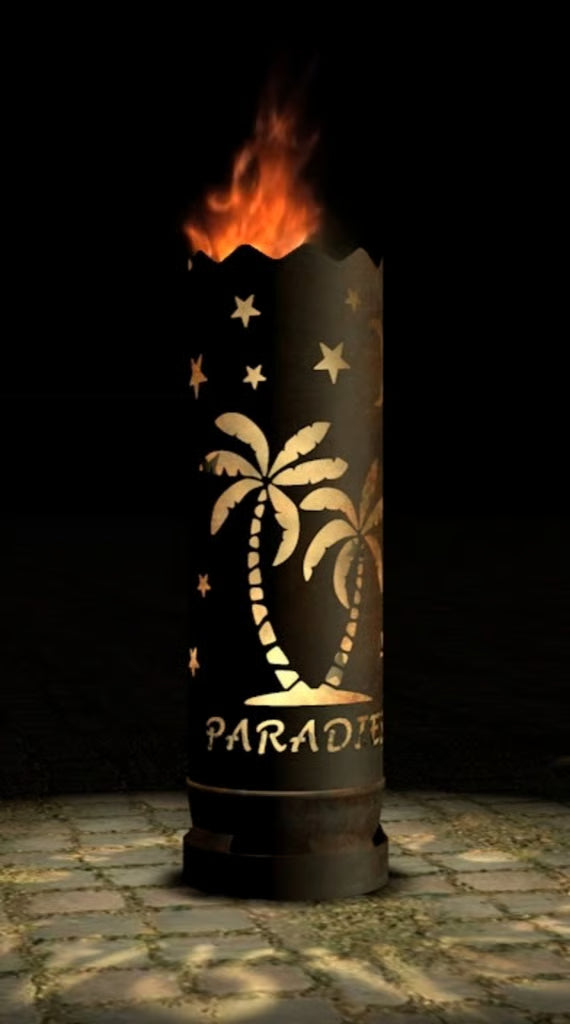 Feuertonne "Paradies" (Rundummotiv) - feuertonnen.org