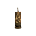 Feuertonne aus Metall mit Eiffelturm-Design, rostbraun und goldener Gravur