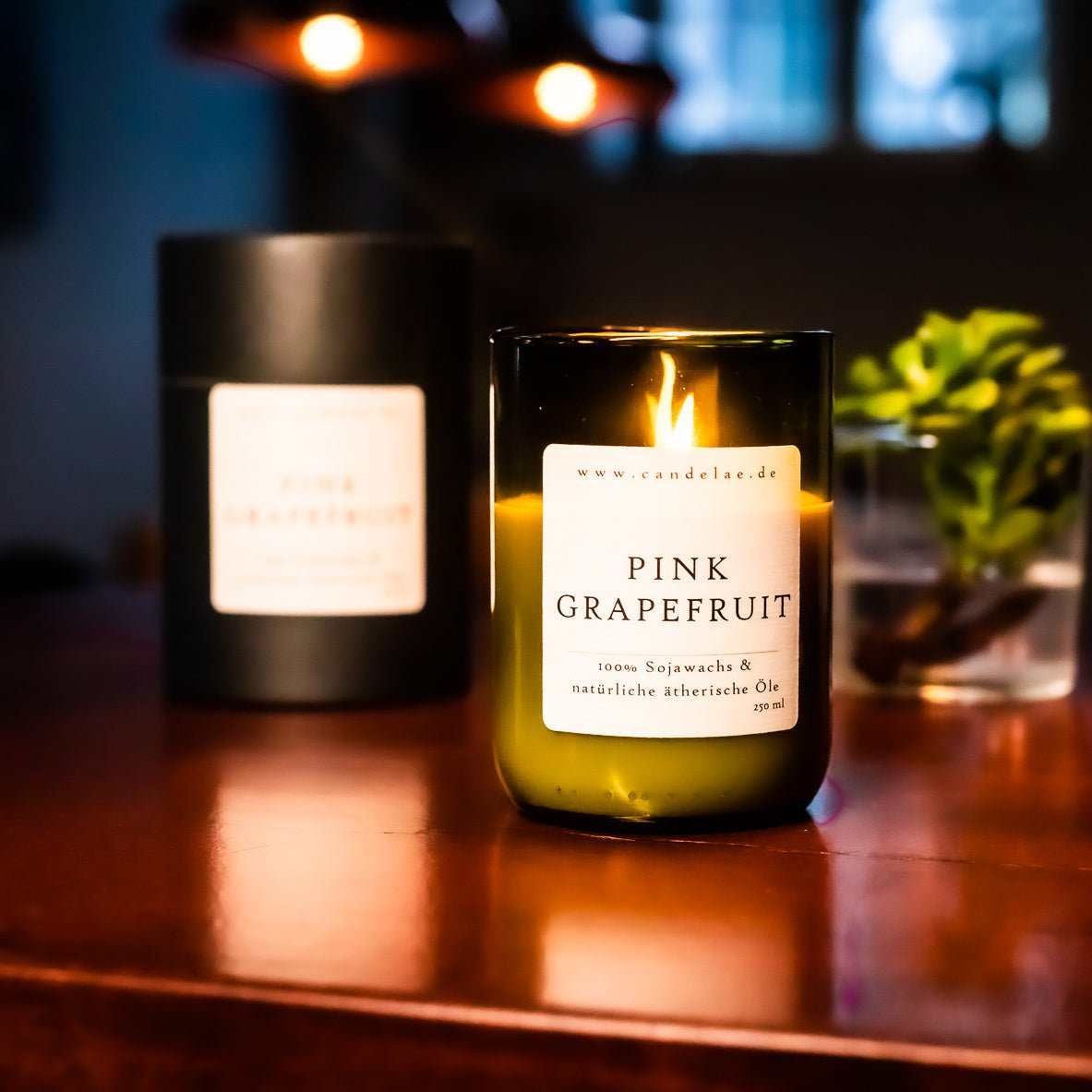 Pink Grapefruit Scented Candle - Natural Soy Wax Candle with Citrus Scent