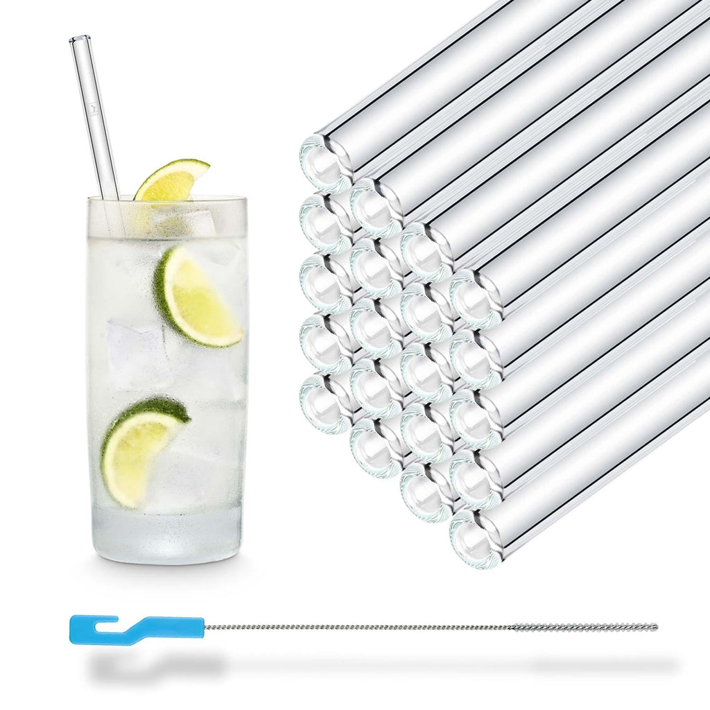 50x 20cm Glasstrohhalme für jeden Anlass inkl. Profi Reinigungsbürste